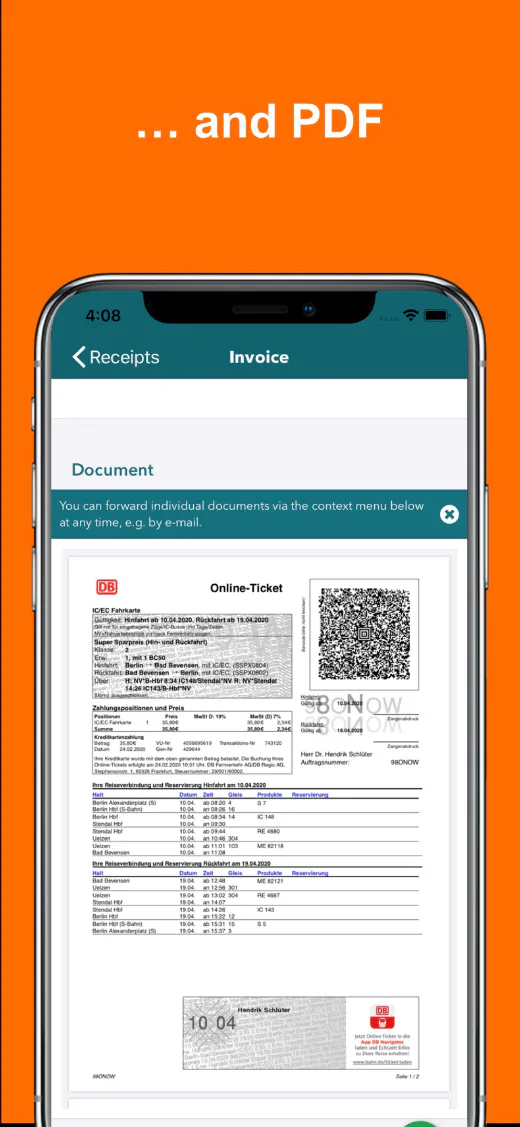 Original receipt PDF